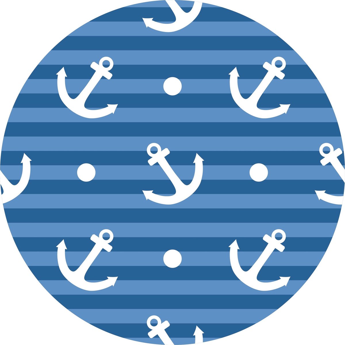 Vloerkleed vinyl rond | marine